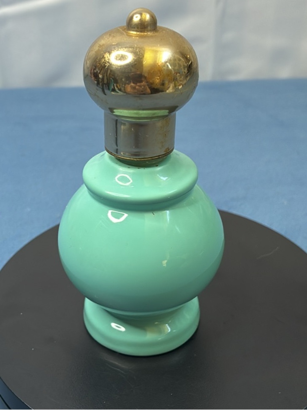 Avon Mint Green Ceramic Finial with Gold-Tone Top